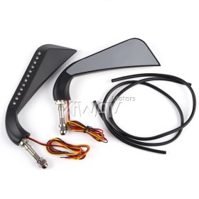 Axe black LED mirrors compatible with Harley-Davidson