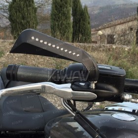 Axe black LED mirrors compatible with Harley-Davidson