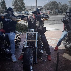 Axe black LED mirrors compatible with Harley-Davidson