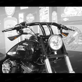 AXE black LED mirrors compatible with Harley Davidson (convex ver.)