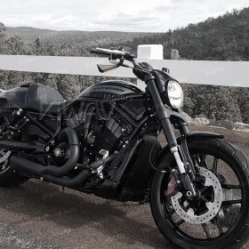 AXE black LED mirrors compatible with Harley Davidson (convex ver.)