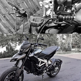 LED付きバイクミラー　アックス　黒　10mm正ネジ　バイク　に汎用