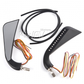 LED付きバイクミラー　アックス　黒　10mm正ネジ　バイク　に汎用