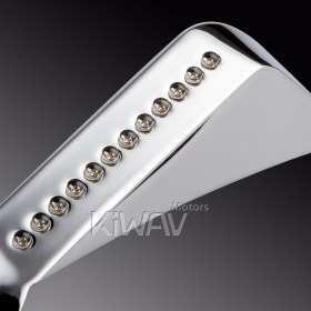 LED付きバイクミラー　アックス　クロム　10mm正ネジ　バイク　に汎用
