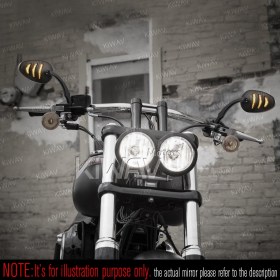 ウインカー付き: LED付きミラー アロー 黒 5/16