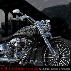 Arrow chrome LED mirrors compatible with Harley Davidson running light+indicator