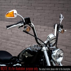 Flash chrome LED mirrors compatible with Harley Davidson running light+indicator