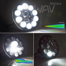 LED headlight 7 inch H6024 black reflector for car