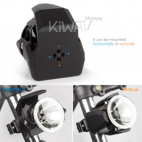 Round driving auxiliary light NS-41 for motorcycle black