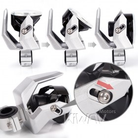 Round driving auxiliary light NS-41 for motorcycle silver