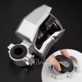 Round driving auxiliary light NS-41 for motorcycle silver