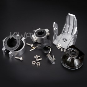 Round driving auxiliary light NS-41 for motorcycle silver