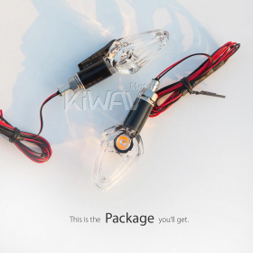 motorcycle LED turn signals ClrVisible360 transparent body ECE a pair