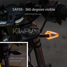 motorcycle LED turn signals ClrVisible360 transparent body ECE a pair