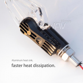 motorcycle LED turn signals ClrVisible360 transparent body ECE a pair