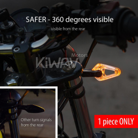motorcycle LED turn signals ClrVisible360 transparent body ECE 1 piece