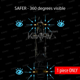 motorcycle LED turn signals ClrVisible360 transparent body ECE 1 piece
