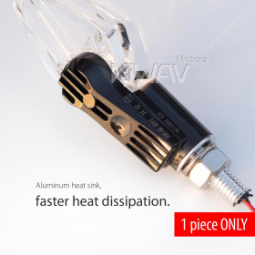motorcycle LED turn signals ClrVisible360 transparent body ECE 1 piece