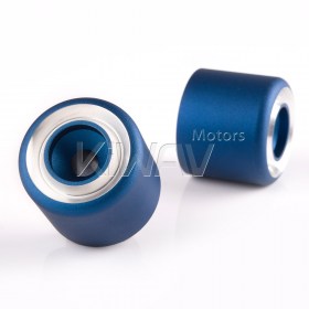 motorcycle blue CNC aluminum bar ends rubber mount simple round style universal fit 7/8