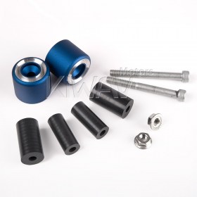 motorcycle blue CNC aluminum bar ends rubber mount simple round style universal fit 7/8