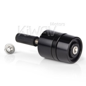 motorcycle black CNC aluminum bar ends rubber mount two-tone color style universal fit 7/8 & 1 inch hollow handlebar