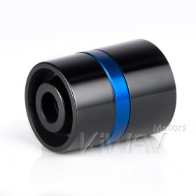 motorcycle blue CNC aluminum bar ends rubber mount two-tone color style universal fit 7/8 & 1 inch hollow handlebar