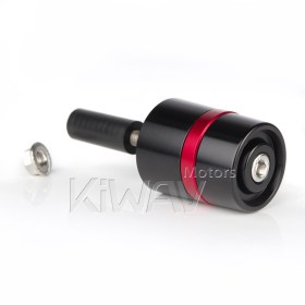 motorcycle red CNC aluminum bar ends rubber mount two-tone color style universal fit 7/8 & 1 inch hollow handlebar