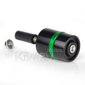 motorcycle green CNC aluminum bar ends rubber mount two-tone color style universal fit 7/8 & 1 inch hollow handlebar