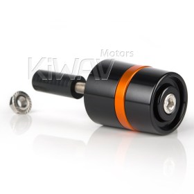 motorcycle orange CNC aluminum bar ends rubber mount two-tone color style universal fit 7/8 & 1 inch hollow handlebar