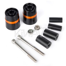 motorcycle orange CNC aluminum bar ends rubber mount two-tone color style universal fit 7/8 & 1 inch hollow handlebar