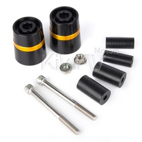 motorcycle gold CNC aluminum bar ends rubber mount two-tone color style universal fit 7/8 & 1 inch hollow handlebar