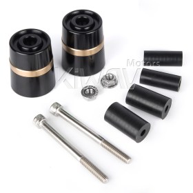 motorcycle titanium CNC aluminum bar ends rubber mount two-tone color style universal fit 7/8 & 1 inch handlebar