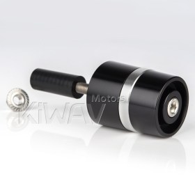 motorcycle silver CNC aluminum bar ends rubber mount two-tone color style universal fit 7/8 & 1 inch hollow handlebar