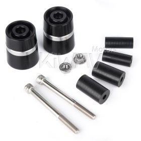 motorcycle silver CNC aluminum bar ends rubber mount two-tone color style universal fit 7/8 & 1 inch hollow handlebar