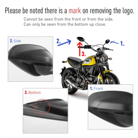 補修用ミラー左右セット　ドゥカティ　Ducati Scrambler 800に適用　黒