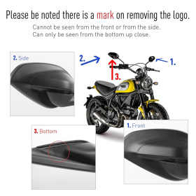 バイクミラー　黒　スクランブル風　10mmネジ　右側　バイク、ATVに汎用