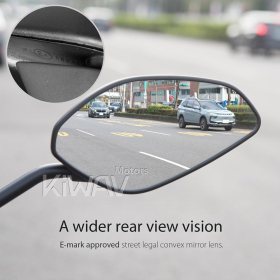 KiWAV rear view mirror universal fit for most M10 mirror thread motorcycles, ATVs a pair
