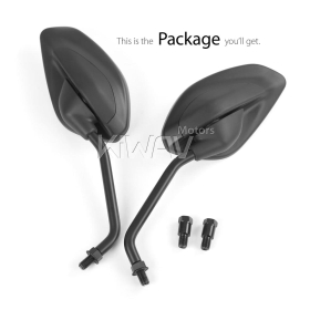 KiWAV rear view mirror universal fit for most M10 mirror thread motorcycles, ATVs a pair