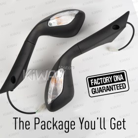 OEM replacement mirrors FV-934 compatible with Aprilia SRV 850 black with turn signal a pair