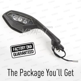Right Hand Mirror compatible with Yamaha YZF-R1 '15 Black with LED Turn Signal 1 Piece