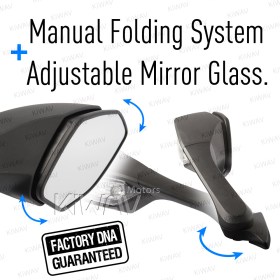 Pair of Mirrors compatible with Yamaha YZF-R1 '15 Black with LED Turn Signal