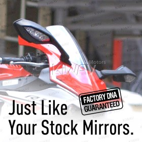 Pair of Mirrors compatible with Yamaha YZF-R1 '15 Black with LED Turn Signal