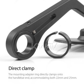 Colin black round bar end mirror compatible for Triumph water-cooled motorcycles