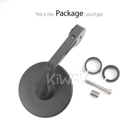 Colin black round bar end mirror compatible for BMW