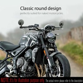 Colin black round bar end mirror compatible for BMW