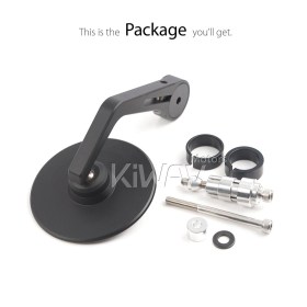 Colin black round bar end mirror compatible for Harley Sportster Dyna Softail XG street