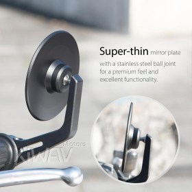 Colin black round bar end mirror compatible for Harley Sportster Dyna Softail XG street