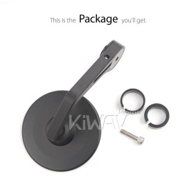Colin black round bar end mirror compatible for Moto Guzzi