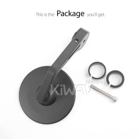 Colin black round bar end mirror for M6 threaded handlebars