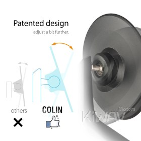 Colin black round bar end mirror for M6 threaded handlebars